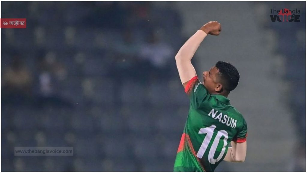 নাসুম আহমেদের ঝড় মাত্র দুই বলে দুই উইকেট নিয়ে উইন্ডিজের ব্যাটিং ভাঙল