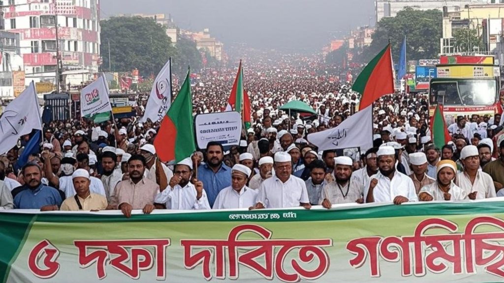 টঙ্গীতে জামায়াতের পাঁচ দফা দাবিতে বিশাল গণমিছিল: নির্বাচন ব্যবস্থা পরিবর্তনের দাবি জোরালো