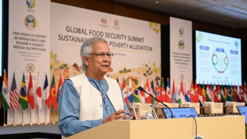 রোমে ওয়ার্ল্ড ফুড ফোরামে প্রধান উপদেষ্টা অধ্যাপক মুহাম্মদ ইউনূসের অংশগ্রহণ: বাংলাদেশের খাদ্য নিরাপত্তা ও টেকসই উন্নয়নে নতুন দিগন্ত