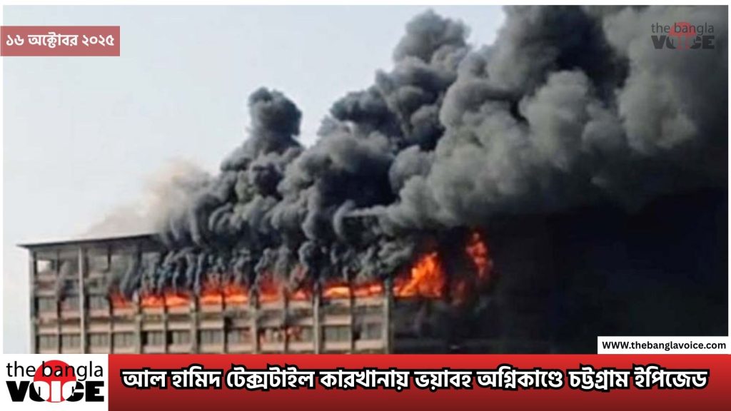 চট্টগ্রাম ইপিজেডে আগুনের তাণ্ডব: আল হামিদ টেক্সটাইল কারখানায় ভয়াবহ অগ্নিকাণ্ড